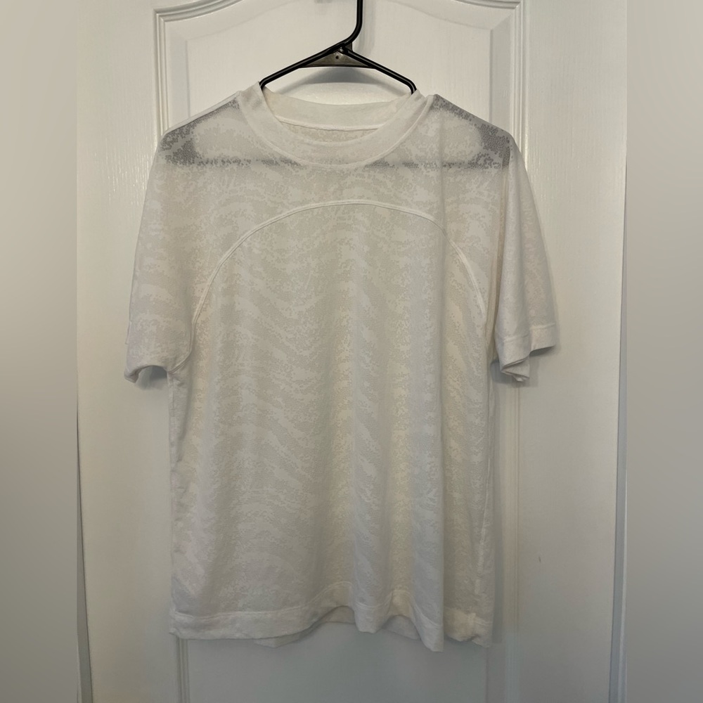 Lululemon, short sleeve shirt, white, size 6